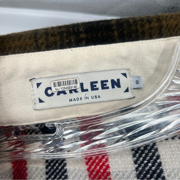 CARLEEN Deadstock Wool Reworked Patchwork Plaid Collared Snap Button Jacket S - Picture 4 of 6